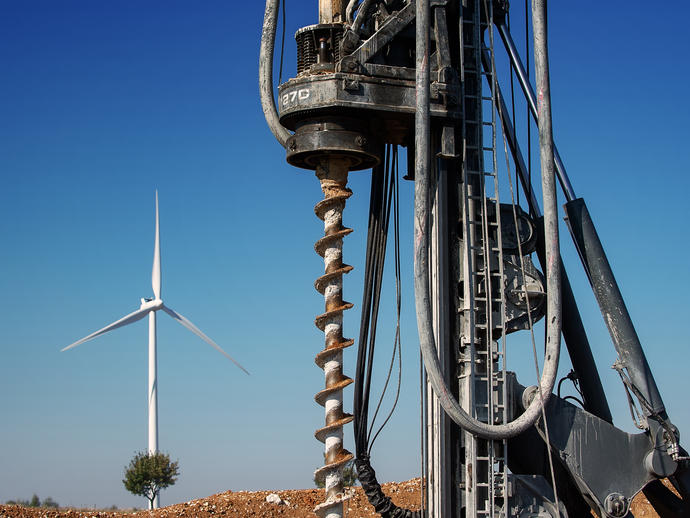 Installing foundations for a wind farm