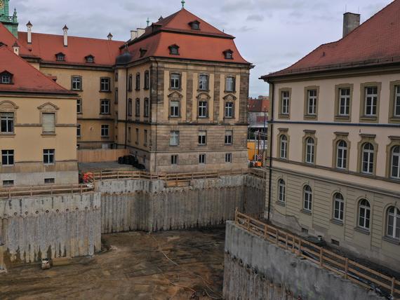 Rückverankerte Bohrpfahlwand Justizzentrum Schweinfurt